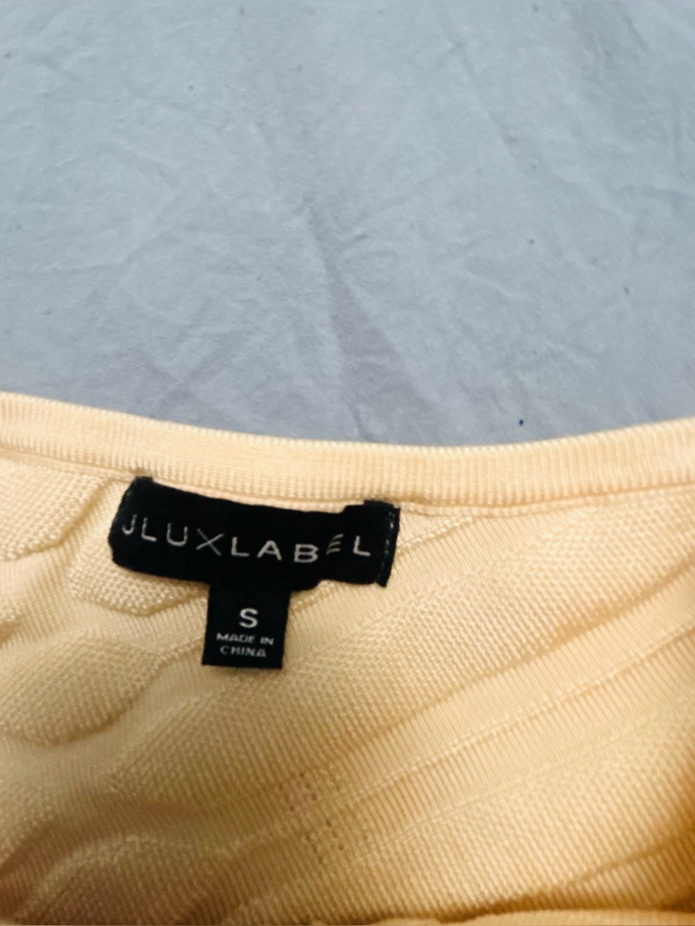 LUXLABEL Cream Ribbed Top - Small